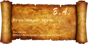 Breslmayer Anna névjegykártya